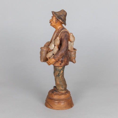 Statua artigianale Caltagirone "caciottaro" in terracotta firmata - Foto 2 di 6