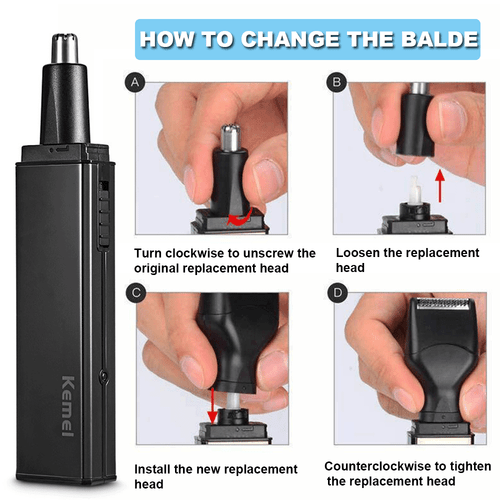 KEMEI Men Ear Nose Hair Trimmer Set Beard Razor Shaver USB Rechargeable Cordless - Picture 12 of 15