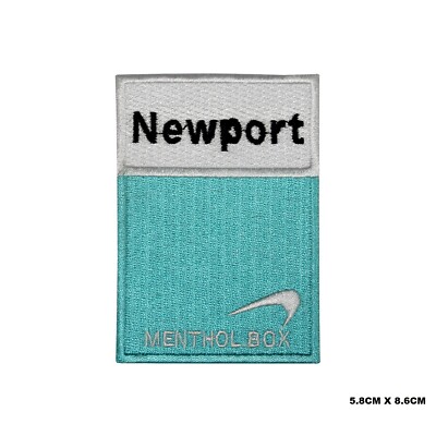 Newport Menthol Box bestickt Aufnäher Bügelbild/Aufnähen Patch Batch für Kleidung