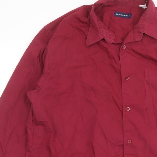 Springfield Para Hombres Púrpura Algodón Abotonado Talla L Cuello Botón - Imagen 5 de 10