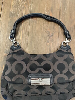 バッグ COACH Hobo Signature oneshoulder bag COACH Kristin Signature Op Art Hobo Bag Black Sateen B1176-16953