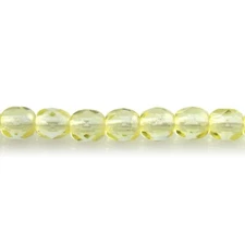Lemon Yellow Transparent - 50 4mm Round Faceted Czech Glass Fire Polish Beads