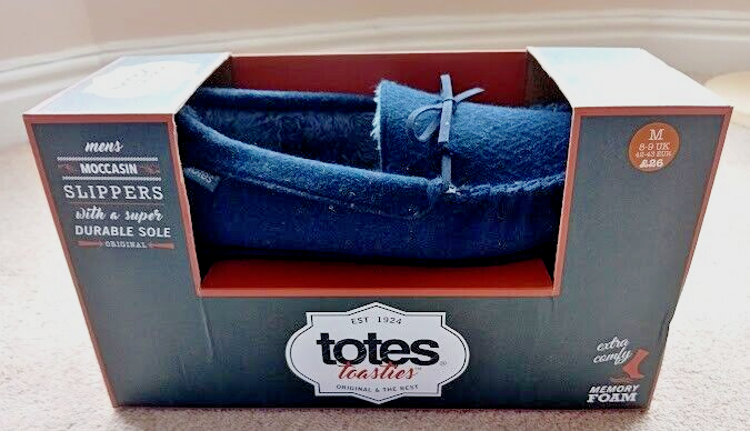 SAOLA Mocassino Totes da uomo suola resistente in memory foam blu zigzag 8 9 nuove in scatola