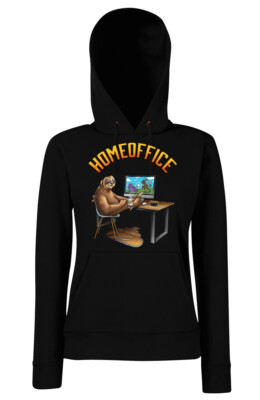 Youth Designz Damen Hoodie Homeoffice Pullover Print Faultier Lustig Spruch Fun