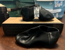 LEO'S DANCEWEAR CHILD SIZE 3.5 Fits 1.5 BLACK LEATHER GIOFLEX JAZZ BOOT 7018