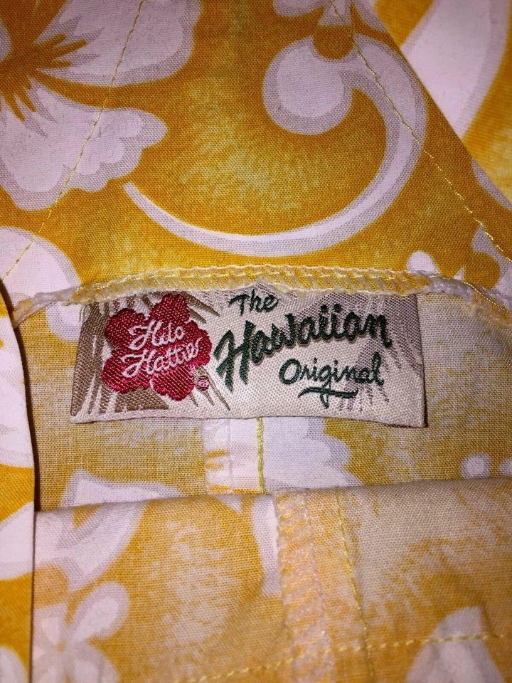 Macacão HILO HATTIE Meninas Verão Romper Havaiano Amarelo Branco 5 6 Vintage Excelente Estado Usado - Imagem 3 de 3