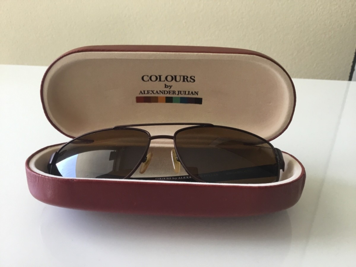 Alexander Julian ブラウン Colours by Alexander Julian Broadcloth Rectangle Sunglasses