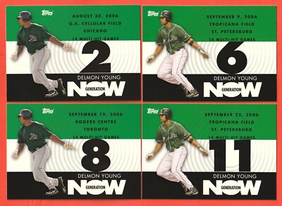 DELMON YOUNG - (4) Card Lot - 2007 Topps Generation Now  Inserts    *T.B. Rays*