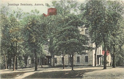 Postcard C-1910 Aurora Illinois Jennings Seminary occupation roadside 24-5534