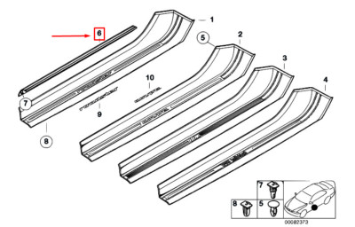 NEW BMW Z3 E36 LEFT INTERIOR ENTRANCE COVER STRIP 51478399867 