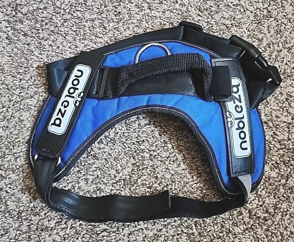 Dog Harness vest, No Pull with Handle Soft Padding Blue M New Nobleza