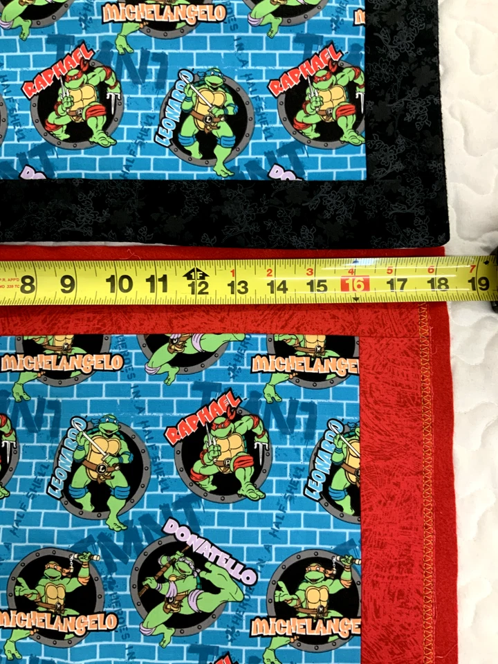 Lot 2 Vintage Teenage Mutant Ninja Turtles table placemats handmade 18x13 - Image 3 of 4