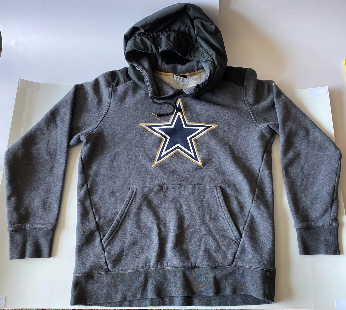 DALLAS COWBOYS NFL Hoodie Sweatshirt Men's LARGE(med fit) NIKE TEAM APPAREL  Grey