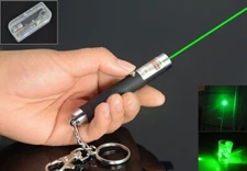 Mini 532nm Green laser Pointer Light Visible Beam AAA Battery BOX Key Chain Toys