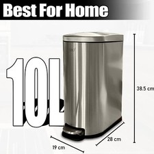Steel Pedal Large Bathroom Dustbin Removable Inner Basket Rubbish Bin Kitchen