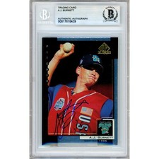 AJ Burnett Signed 2000 SP Top Prospects #77 Marlins Beckett BAS Slabbed MLB Auto