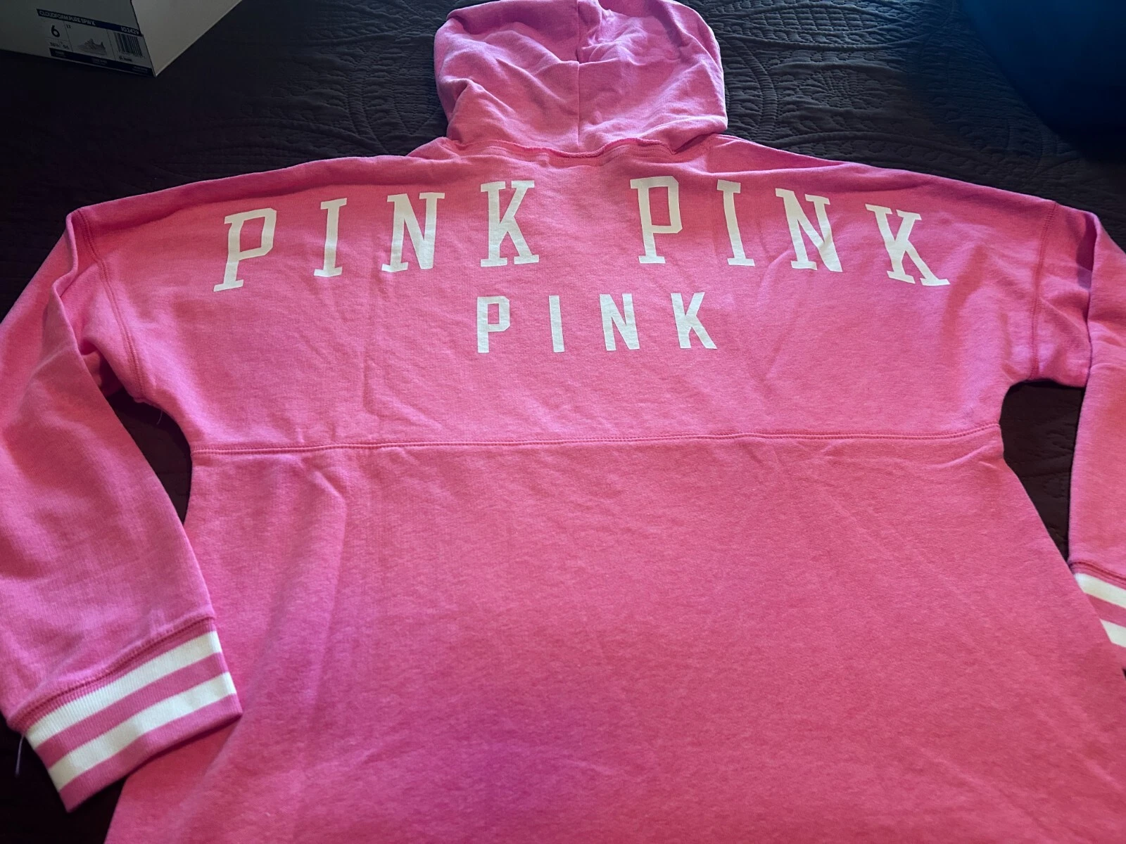 UNDERCOVER Victoria’s Secret ROSA French Terry Varsity tunica felpa con cappuccio copricostume media NUOVO