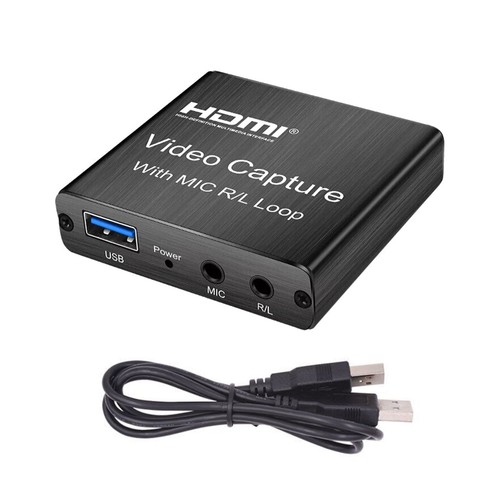 New 1080P Video Capture Card 4K Screen Record Game Streamer Device MIC R/L Loop