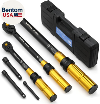 6PCS Torque Wrench Set - 1/4 & 3/8 & 1/2-Inch Drive Click Torque Wrenches - ±3%