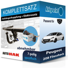 Für Peugeot 208 12-19 AUTO HAK Anhängerkupplung abnehmbar + 7polig E-Satz neu