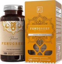 FS Fenugreek | 120 High Strength Fenugreek Capsules - 2500mg (from 33:1 Extract)