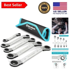 5-Pc Double Offset Reversible Ratcheting Wrench Set - Heavy-Duty, Metric Sizes