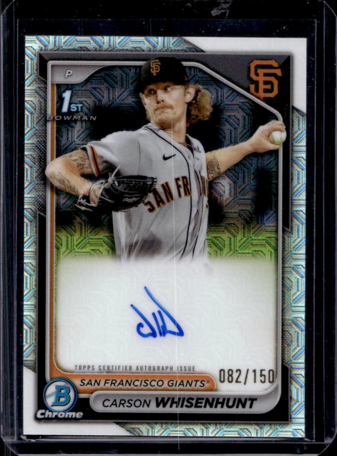 2024 Bowman Carson Whisenhunt Chrome Auto Choice 1st Prospect #82/150 Giants