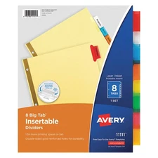 AVERY 6XVY0 PK 48 Index Tabs,8 Tabs,Multicolor 6XVY0