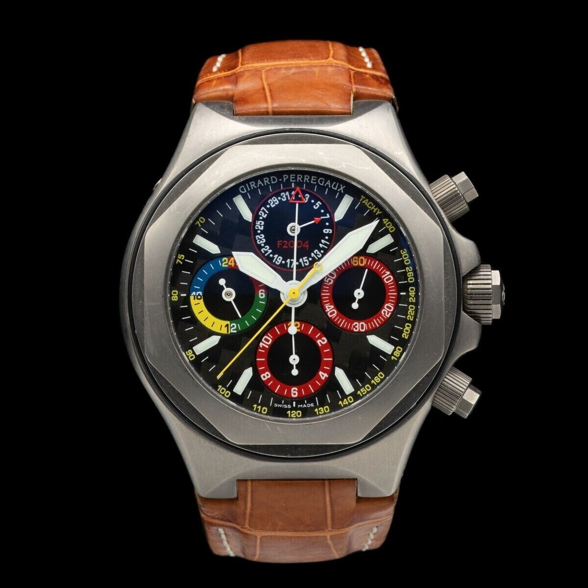 S*.様 OMEGA Girard-Perregaux Ferrari等 純正ボ GIRARD-PERREGAUX Laureato EVO3 Ferrari F2004 Titanium Chronograph