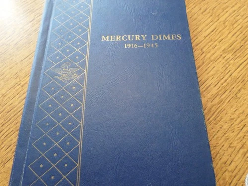 MERCURY DIME SET IN WHITMAN ALBUM--Complete minus 1916-D