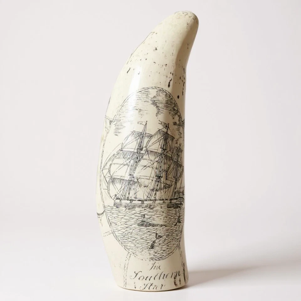 Retrato de colección del diente de ballena del presidente Lincoln reproducción Scrimshaw Foto 2 de 4