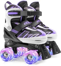 Roller Skates for Girls Boys Ages 4-12, Toddler Kids 4 Size Adjustable Light ...