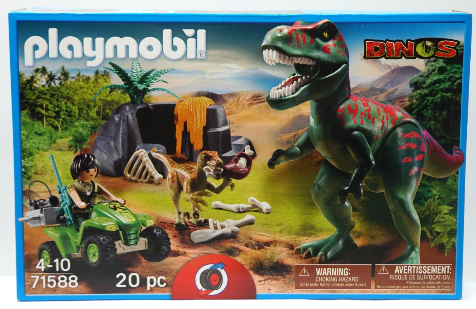 71588 Dinos-Tyrannosaurus Rex T With Explorer-Playmobil Researchers, Deinonychus