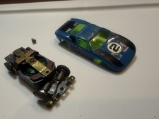 Original AURORA THUNDERJET Rare Blue Xlerator Ford Gt Vintage Slot Car Note Wear