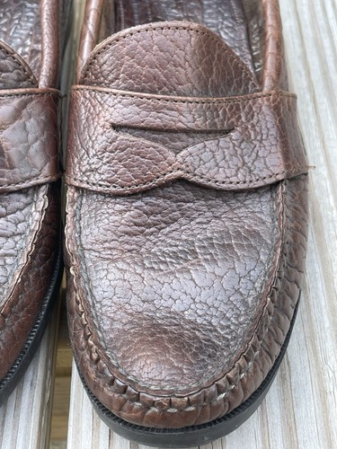 Rancourt x Bills Khakis Bison Leather Handsewn Moc Loafers 9D USA Rare - Picture 5 of 18