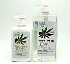 Natural Therapy Hemp  Argan Body Lotion 16.9 oz  Body Wash 33.8 oz 