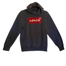 Levis Kids Size Large Logo Hoodie Cotton Polyeseter Kangaroo Pocket Blue