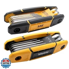 MULWARK 17pcs Folding Allen Wrench Set | Metric and Standard SAE 