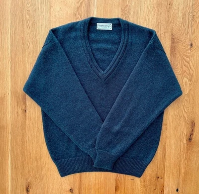Pull vintage Burberrys - Laine - Gris anthracite - Taille M - Made in #80-90 - Photo 1/4