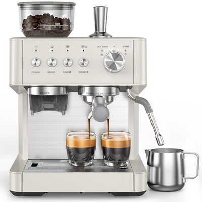 2026 Upgrade 20 Bar Espresso Machine Built-in Anti-Clog Coffee Grinder,Expresso