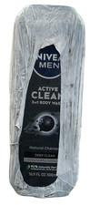 Nivea Men Active Clean 3 in 1 Natural Charcoal Body Wash 16.9 oz Set of 3 NEW