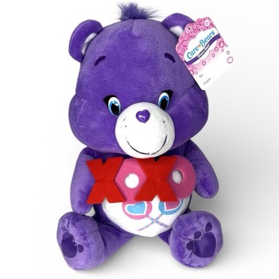 2016 Care Bears SHARE BEAR Valentines Love Purple XOXO Jumbo Plush 15'' Just Play