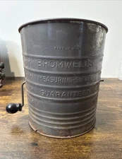 Vintage Bromwell’s 5 Cup Flour Sifter Crank Handle Metal Kitchen Farmhouse Decor