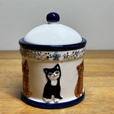 Cute Whimsy Ceramic Vintags Cat Canister Sugar Pot Cats
