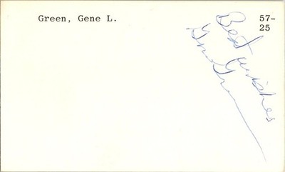 -Gene Green- (d.1981) Signed/Autograph/Auto Index Card St. Louis Cardinals MLB