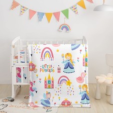 3pcs Crib Bedding Set, Crib Sheet Crib Skirt, Watercolor Butterfly Printed ...