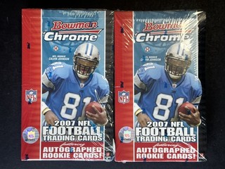 LOT (2) 2007 Bowman Chrome Football Hobby Boxes Sealed Calvin Johnson HOF RC Yr