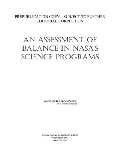 An Assessment Of Balance In Nasa's Scien