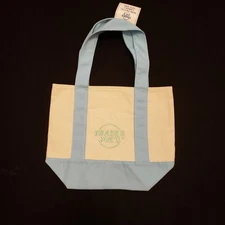 mini trader joe's pastel canvas tote bag