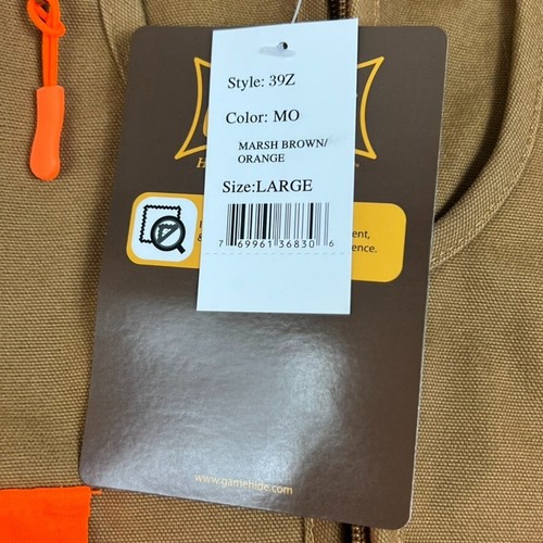Gamehide Vest Mens L Canvas Switchgrass Upland Bird Hunting Style 39Z Nwt - Picture 3 of 12